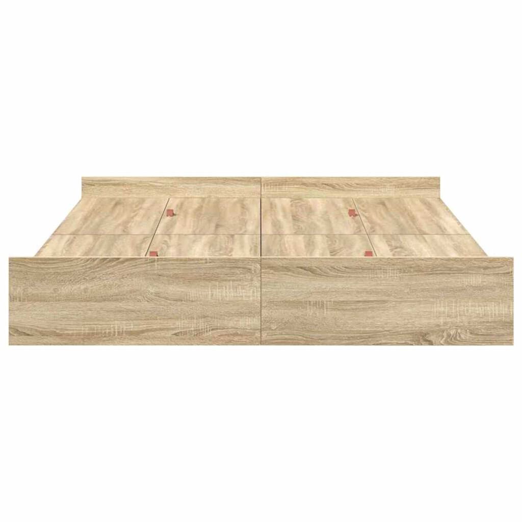 vidaXL Κρεβάτι με αποθηκευτικό χώρο Sonoma Δρυς 140 x 190 cm