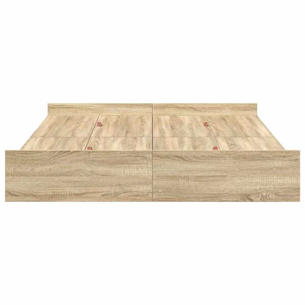 vidaXL Κρεβάτι με αποθηκευτικό χώρο Sonoma Δρυς 140 x 190 cm