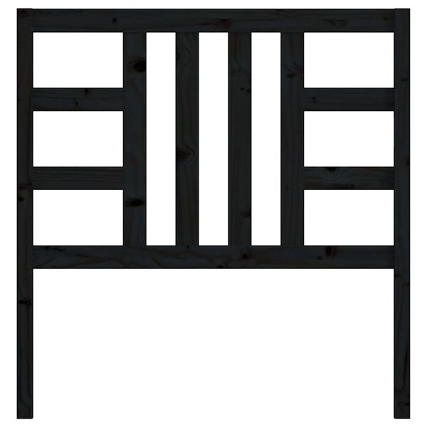 vidaXL Κεφαλάρι Κρεβατιού Μαύρο 96 x 4 x 100 εκ. από Μασίφ Ξύλο Πεύκου