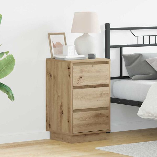 vidaXL Κομοδίνο με artisan δρυς 39 x 34.5 x 65 εκ. Επεξεργασμένο ξύλο