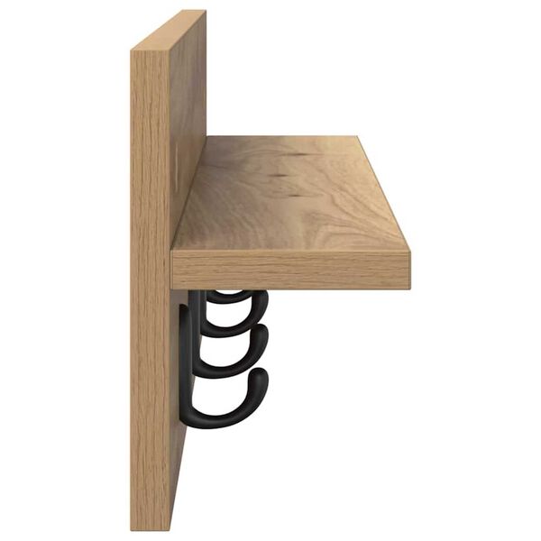 vidaXL Τοίχου Κρεμάστρα με ράφι artisan δρυς 60 x 10.5 x 18 εκ