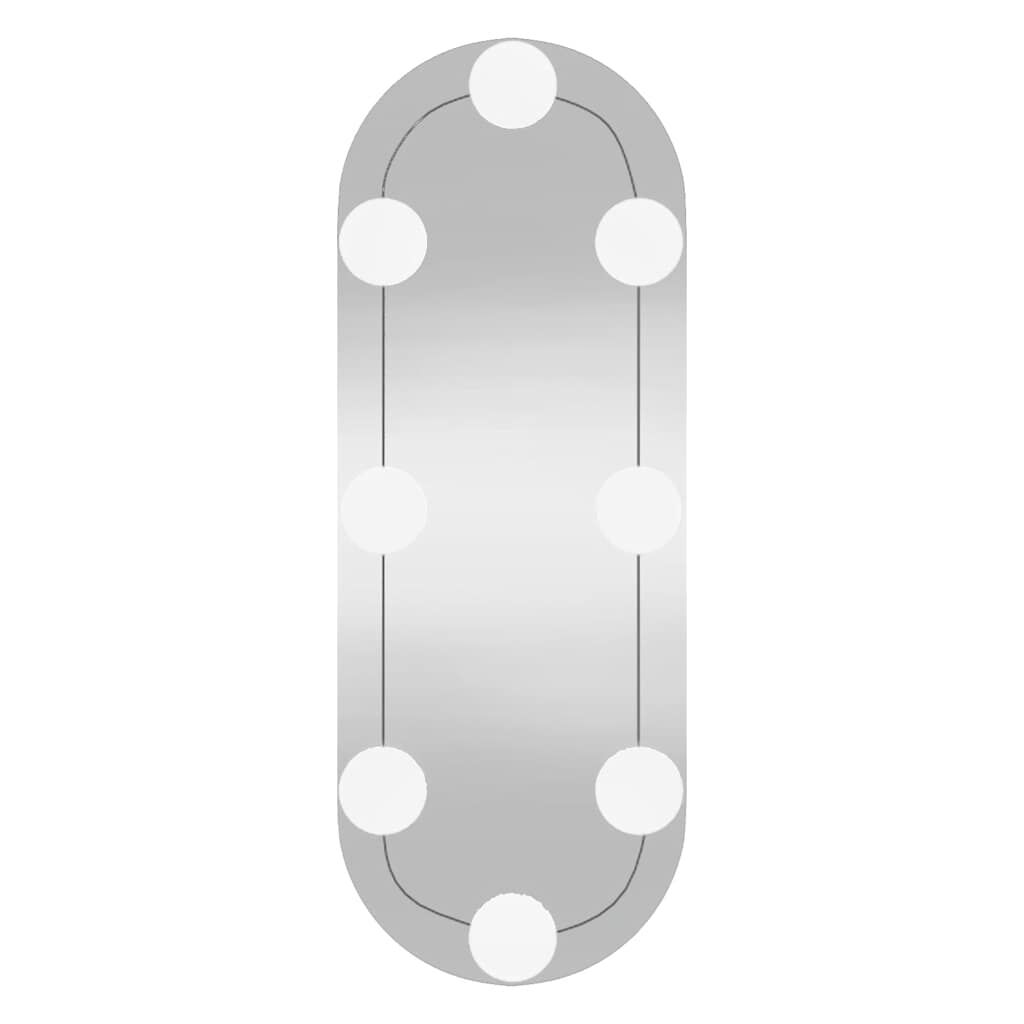 vidaXL Καθρέφτης Τοίχου Οβάλ με Φώτα LED 15x40 εκ. από Γυαλί