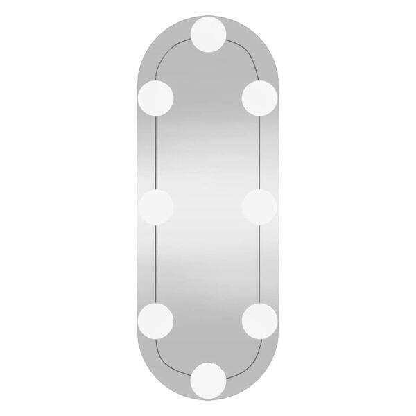 vidaXL Καθρέφτης Τοίχου Οβάλ με Φώτα LED 15x40 εκ. από Γυαλί