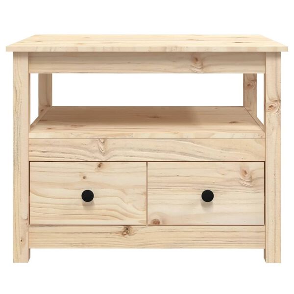 vidaXL Τραπεζάκι Σαλονιού Γκρι 71x49x55 εκ. από Μασίφ Ξύλο Πεύκου