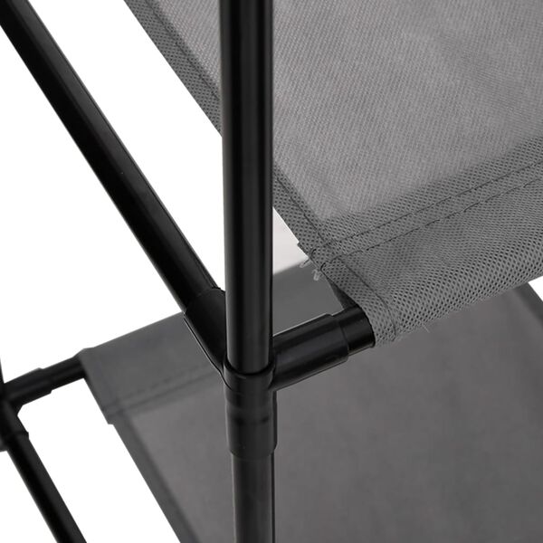 vidaXL Ντουλάπι με 3 Υφασμάτινα Συρτάρια Γκρι 34x34x101 εκ. από Ατσάλι