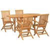 vidaXL Σέτ φαγητού για κήπο 5 pcs Καφέ 160 x 80 x 75 cm