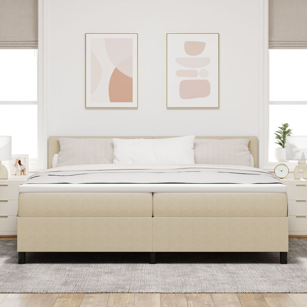 vidaXL Κρεβάτι Box Spring με Στρώμα & LED Φως Πράσινο Γκρι 200x200 cm από Ύφασμα Κόρντουροϊ