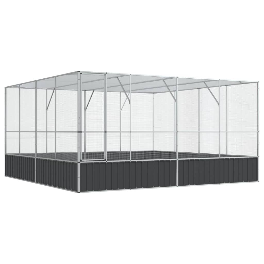 vidaXL Κλουβί Ασημένιο 418x414x212 εκ. Ατσάλινο