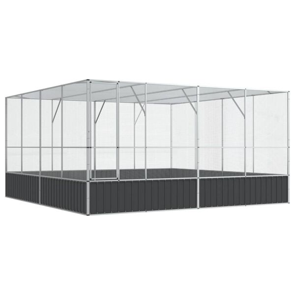vidaXL Κλουβί Ασημένιο 418x414x212 εκ. Ατσάλινο