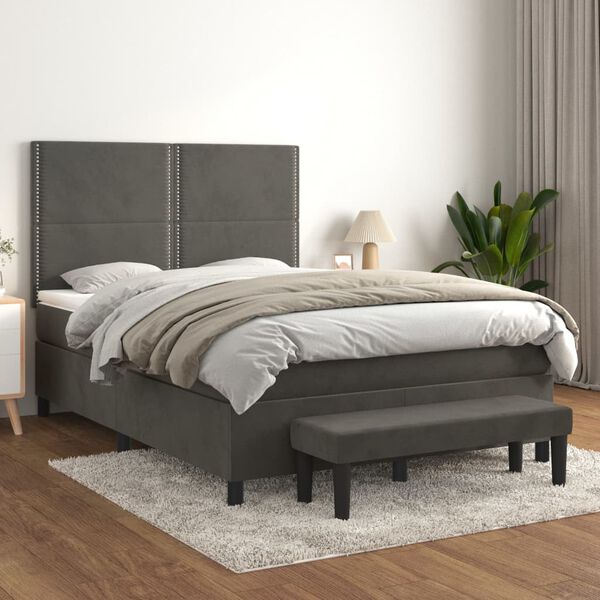 vidaXL &Kappa;&rho;&epsilon;&beta;ά&tau;&iota; Boxspring &mu;&epsilon; &Sigma;&tau;&rho;ώ&mu;&alpha; &Sigma;&kappa;&omicron;ύ&rho;&omicron; &Gamma;&kappa;&rho;&iota; 140x200 &epsilon;&kappa;. &Beta;&epsilon;&lambda;&omicron;ύ&delta;&iota;&nu;&omicron;