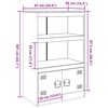 vidaXL Μπουφές Λευκός 67x39x107 εκ. από Ατσάλι