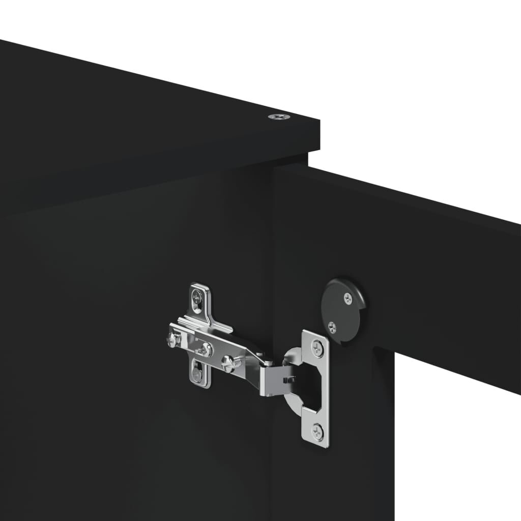 vidaXL Ντουλάπι Ψηλό VIKEN Μαύρος 80x40x190 εκ. από Μασίφ Ξύλο Πεύκου