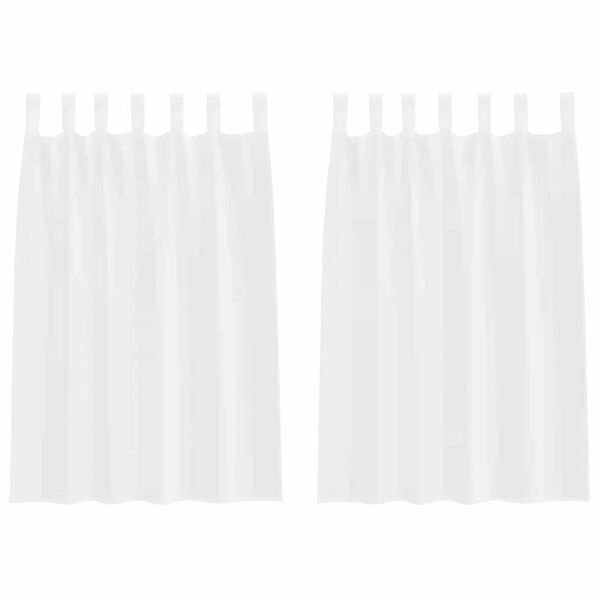 vidaXL Κουρτίνες με κουρτίνες 2 pcs Λευκό Πολυεστέρας