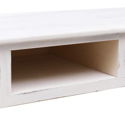 vidaXL Τραπέζι Κονσόλα Αντικέ Λευκό 110 x 45 x 76 εκ. Ξύλινο