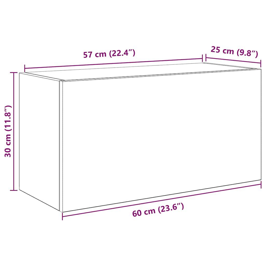 vidaXL Ντουλάπι Μπάνιου Λευκό 60x25x30 εκ. Επεξεργασμένο Ξύλο