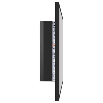 vidaXL Καθρέφτης Μπάνιου με LED Γυαλ. Μαύρο 60x8,5x37 εκ. Ακρυλικός