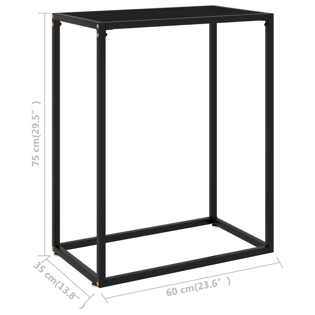 vidaXL Τραπέζι Κονσόλα Μαύρο 60 x 35 x 75 εκ. από Ψημένο Γυαλί