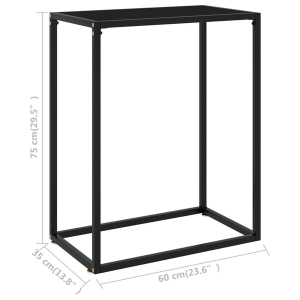 vidaXL Τραπέζι Κονσόλα Μαύρο 60 x 35 x 75 εκ. από Ψημένο Γυαλί