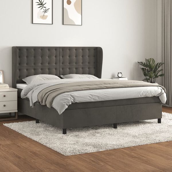 vidaXL &Kappa;&rho;&epsilon;&beta;ά&tau;&iota; Boxspring &mu;&epsilon; &Sigma;&tau;&rho;ώ&mu;&alpha; &Sigma;&kappa;&omicron;ύ&rho;&omicron; &Gamma;&kappa;&rho;&iota; 160x200 &epsilon;&kappa;. &Beta;&epsilon;&lambda;&omicron;ύ&delta;&iota;&nu;&omicron;