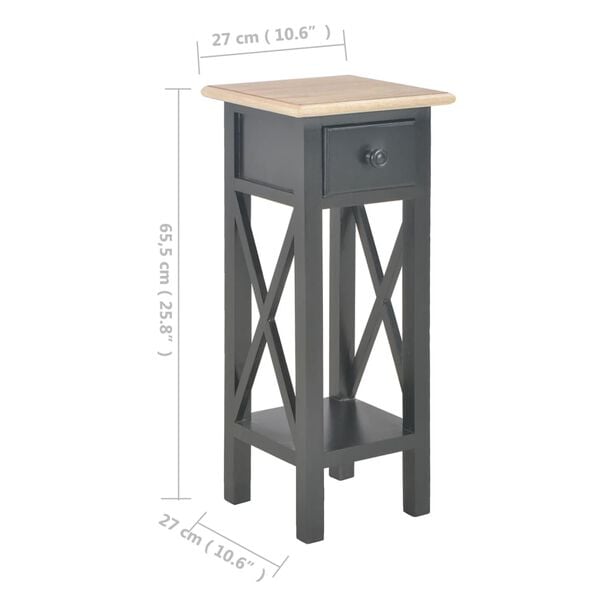 vidaXL Τραπεζάκι Βοηθητικό Μαύρο 27 x 27 x 65,5 εκ. Ξύλινο