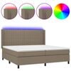 vidaXL &Kappa;&rho;&epsilon;&beta;ά&tau;&iota; Boxspring &mu;&epsilon; &Sigma;&tau;&rho;ώ&mu;&alpha; & LED Taupe 200x200 &epsilon;&kappa;. &Upsilon;&phi;&alpha;&sigma;&mu;ά&tau;&iota;&nu;&omicron;