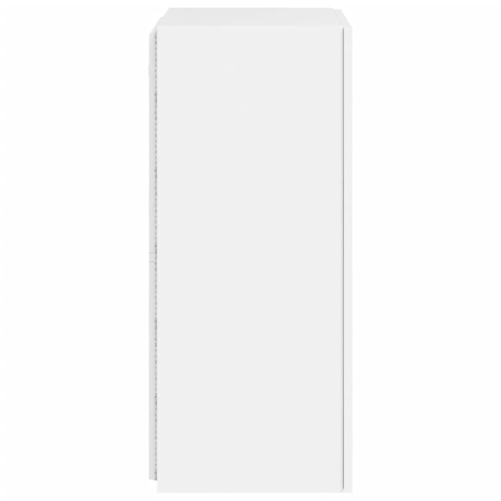 vidaXL Έπιπλο Τοίχου Τηλεόρασης με LED Λευκό 40,5x35x80 εκ.