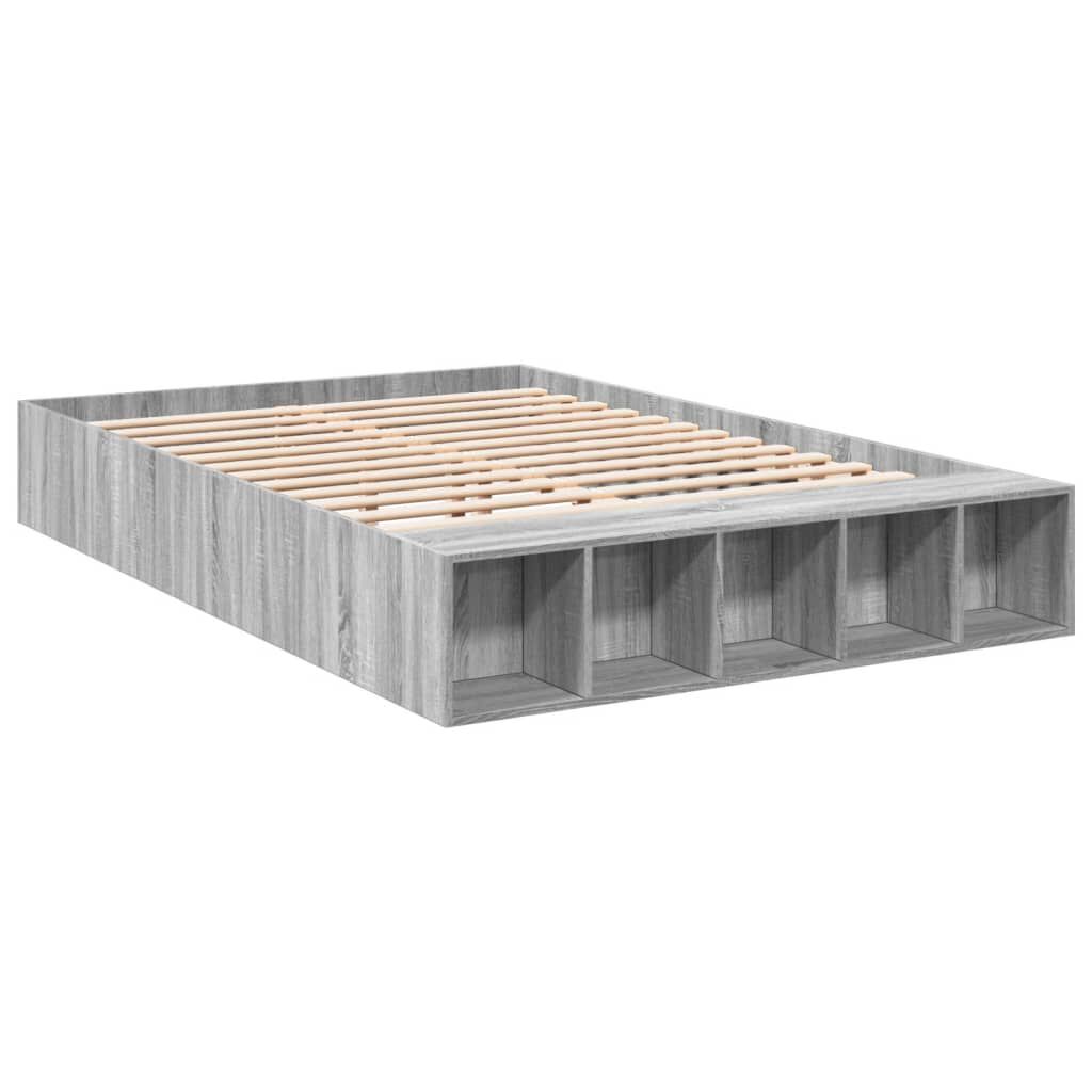 vidaXL Πλαίσιο Κρεβατιού Γκρι Sonoma 150x200 εκ. Επεξεργασμένο Ξύλο