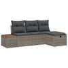 vidaXL Σετ Καναπέ Κήπου 4 pcs Γκρι 55 x 62 x 69 εκ Πολυ ράταν