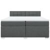 vidaXL Κρεβάτι Boxspring με Στρώμα Σκούρο Γκρι 200x200 εκ. Υφασμάτινο