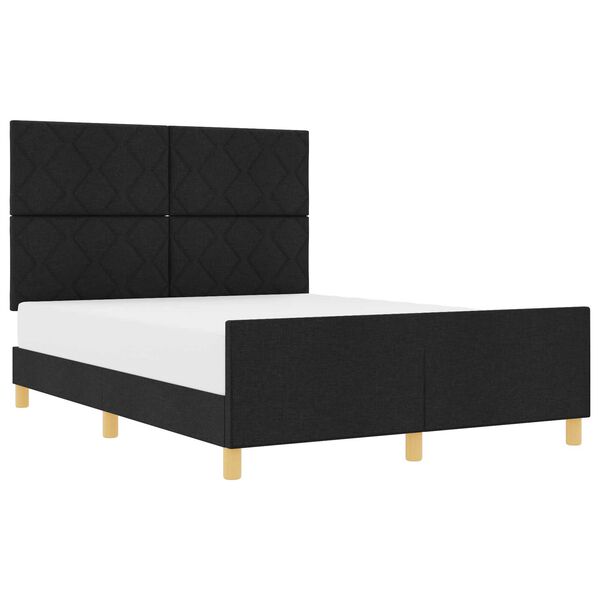 vidaXL Κρεβάτι Μαύρο 140x200 εκ Υφάσματος