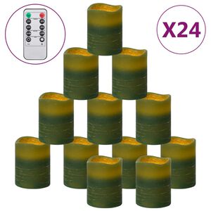 vidaXL Κεριά LED Χωρίς Φλόγα 24 τεμ Θερμό Λευκό Φως & Τηλεχειριστήριο