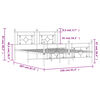 vidaXL Πλαίσιο Κρεβατιού με Κεφαλάρι&Ποδαρικό Μαύρο 150x200εκ. Μέταλλο