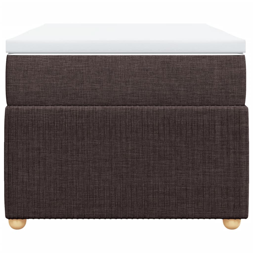 vidaXL Κρεβάτι Boxspring με Στρώμα Σκούρο Καφέ 90x200 εκ. Υφασμάτινο