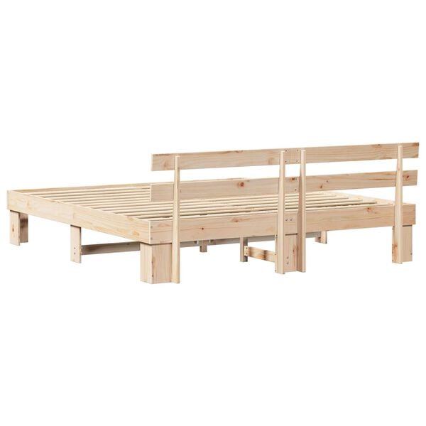 vidaXL Κρεβάτι με κεφαλάρι 180x200 εκ μασίφ ξύλου πεύκου