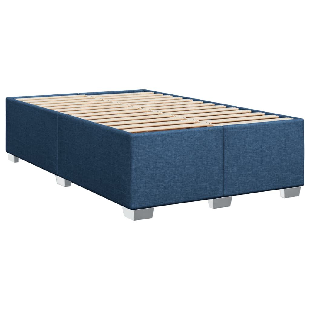 vidaXL Κρεβάτι Boxspring με Στρώμα Μπλε 120x200 εκ. Υφασμάτινο
