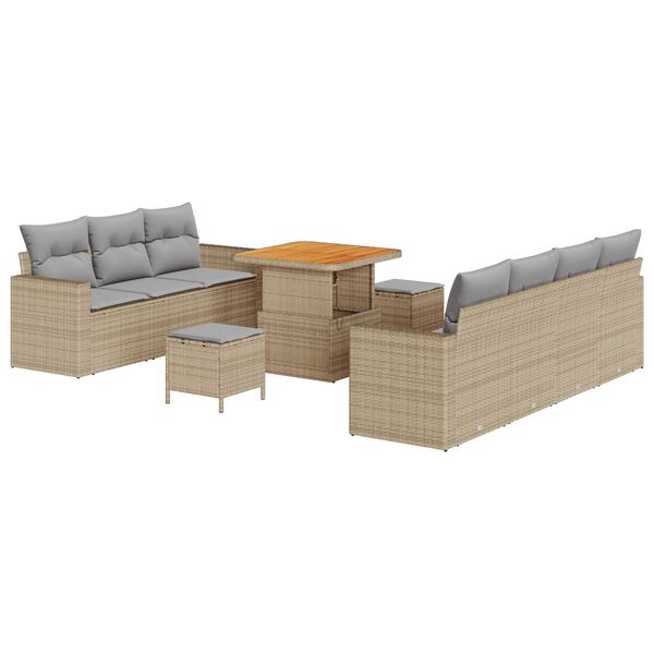 vidaXL Σετ Καναπέ Κήπου 10 pcs μπεζ και ανοιχτό γκρι 80 x 80 x 71 cm
