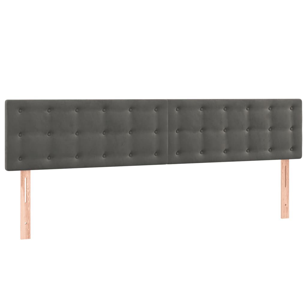 vidaXL Κεφαλάρια Κρεβατιού 2 τεμ. Σκ. Γκρι 80 x 5 x 78/88εκ. Βελούδινο