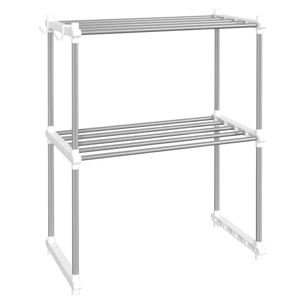 vidaXL Ράφι για Φούρνο Μικροκυμάτων Λευκό 51x27x63 εκ. από Αλουμίνιο