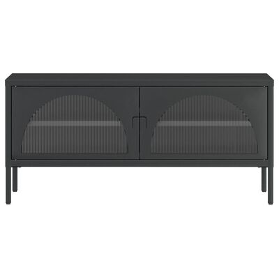 vidaXL Έπιπλο Τηλεόρασης Μαύρο 105 x 35 x 50 εκ. από Γυαλί και Ατσάλι