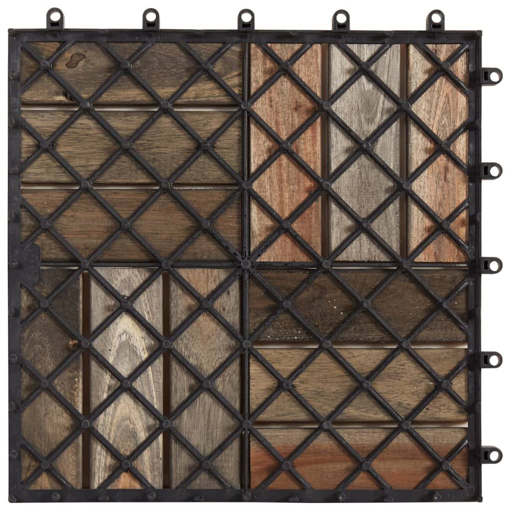 vidaXL Πλακάκια Deck 30 τεμ. Γκρι Πατίνα 30x30 εκ. Μασίφ Ξύλο Ακακίας