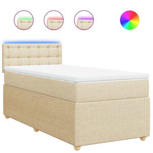 vidaXL &Kappa;&rho;&epsilon;&beta;ά&tau;&iota; Boxspring &mu;&epsilon; &Sigma;&tau;&rho;ώ&mu;&alpha; &Kappa;&rho;&epsilon;&mu; 90x190 &epsilon;&kappa;.&Upsilon;&phi;&alpha;&sigma;&mu;ά&tau;&iota;&nu;&omicron;