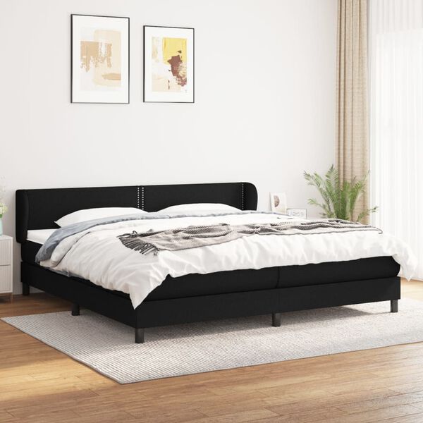 vidaXL &Kappa;&rho;&epsilon;&beta;ά&tau;&iota; Boxspring &mu;&epsilon; &Sigma;&tau;&rho;ώ&mu;&alpha; &Mu;&alpha;ύ&rho;&omicron; 200x200 &epsilon;&kappa;. &Upsilon;&phi;&alpha;&sigma;&mu;ά&tau;&iota;&nu;&omicron;