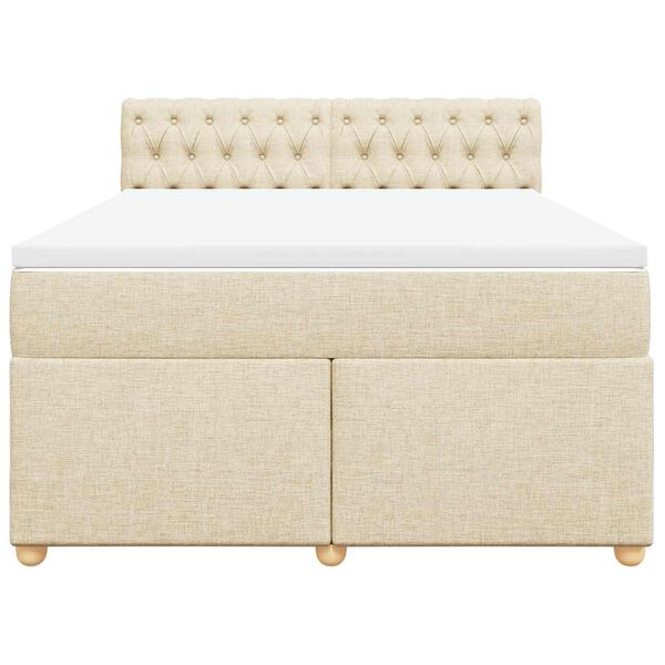 vidaXL &Kappa;&rho;&epsilon;&beta;ά&tau;&iota; Boxspring &mu;&epsilon; &Sigma;&tau;&rho;ώ&mu;&alpha; &Kappa;&rho;&epsilon;&mu; 140x190 &epsilon;&kappa;. &Upsilon;&phi;&alpha;&sigma;&mu;ά&tau;&iota;&nu;&omicron;