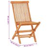 vidaXL Σετ Επίπλων Mπιστρό 3 τεμ. Μασίφ Ξύλο Teak με Μπλε ρουά Μαξιλάρια