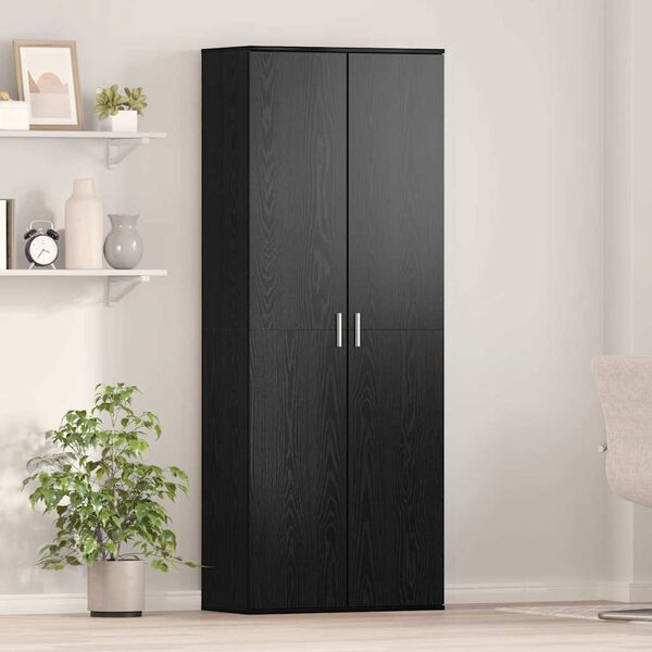 vidaXL Highboard &Mu;&alpha;ύ&rho;&eta; &Omicron;&xi;&upsilon;ά 70 x 33.5 x 180 &epsilon;&kappa;. &Epsilon;&pi;&epsilon;&xi;&epsilon;&rho;&gamma;&alpha;&sigma;&mu;έ&nu;&omicron; &xi;ύ&lambda;&omicron;
