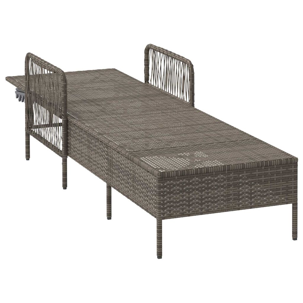 vidaXL Ξαπλώστρα με μαξιλάρι Γκρι 157 x 55 x 92 εκ. συνθετικό ρατάν