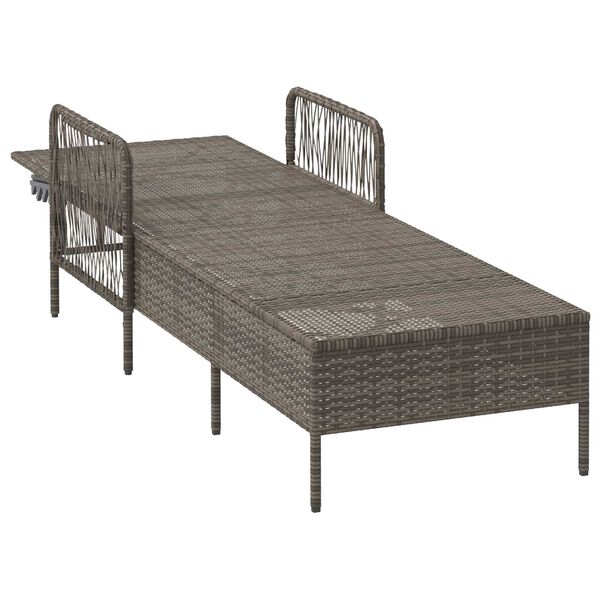 vidaXL Ξαπλώστρα με μαξιλάρι Γκρι 157 x 55 x 92 εκ. συνθετικό ρατάν