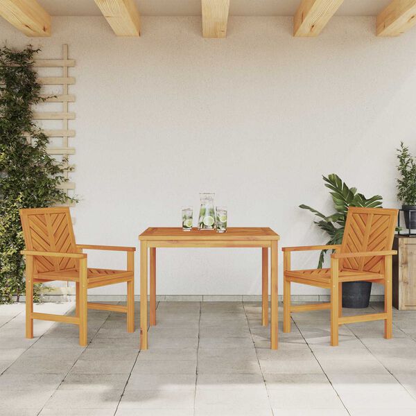 vidaXL Σέτ φαγητού για κήπο 3 pcs Καφέ 90 x 90 x 74 cm