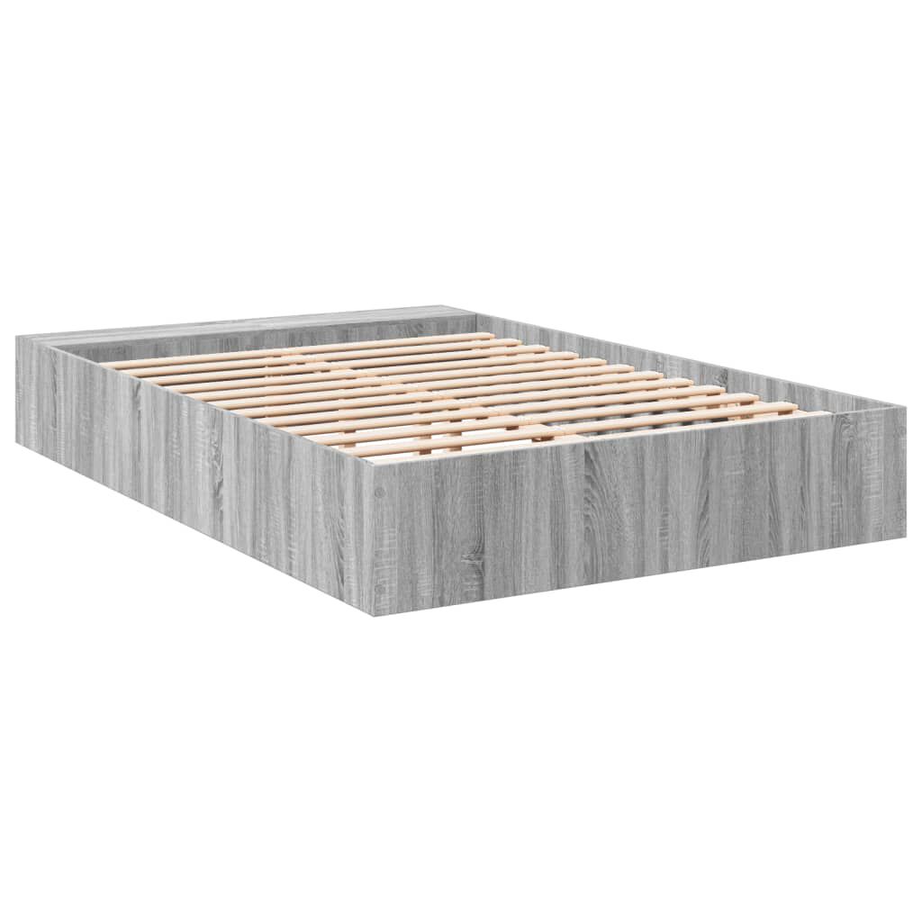 vidaXL Πλαίσιο Κρεβατιού Γκρι Sonoma 140x190 εκ. Επεξεργασμένο Ξύλο