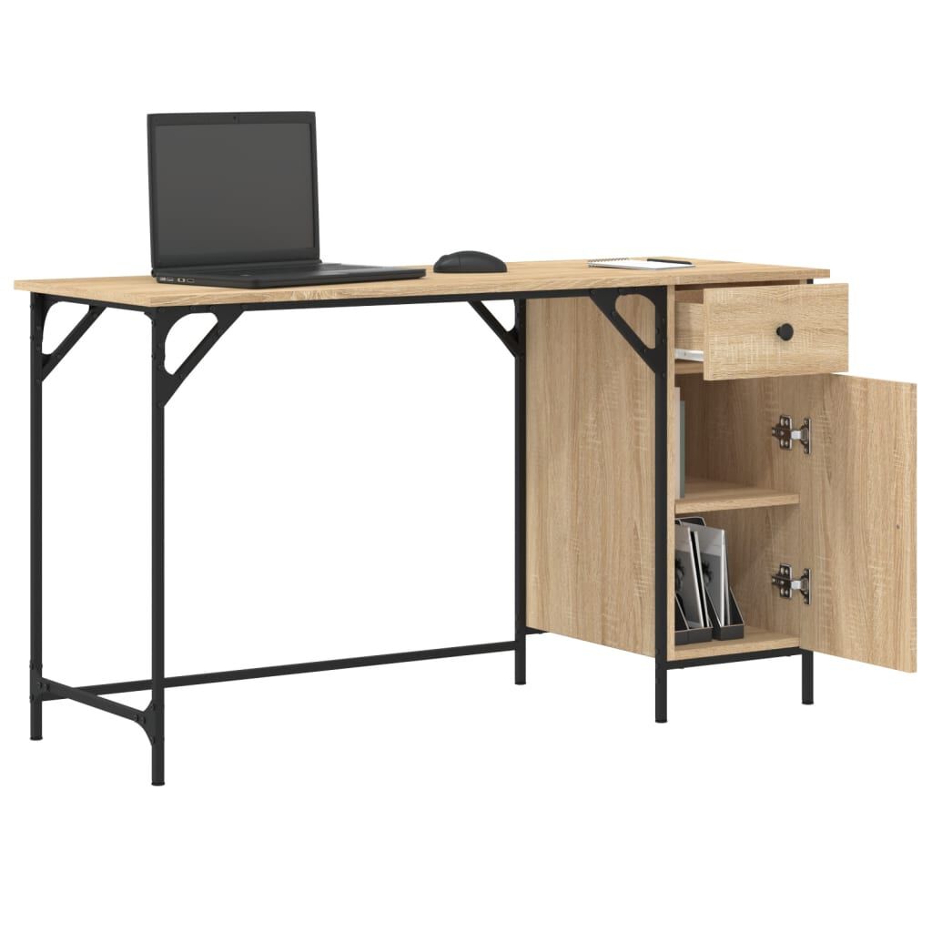 vidaXL Γραφείο Υπολογιστή Sonoma Δρυς 131x48x75 εκ. Επεξεργασμένο Ξύλο
